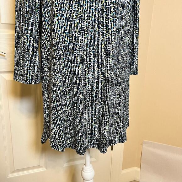 J Jill Wearever Collection Tunic Top Green and Blue Size Medium Stretch Jersey - Picture 5 of 10